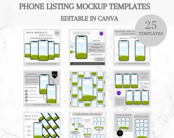 Etsy向けスマホモックアップテンプレート｜Canva編集可能（デジタル製品）