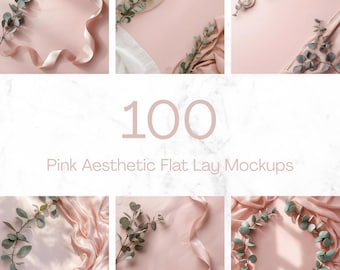 Rosa Mockup Bundle | Hochauflösende Mockups | Digitale Hintergründe für Canva