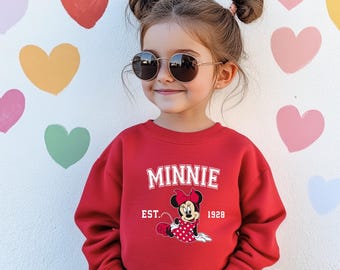 Disney Toddler Sweatshirt,  Mickey Minnie  Kids Sweater, Minnie Crewneck