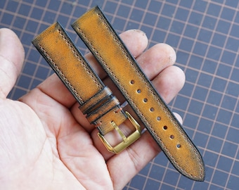 Brunt vegetabiliskt garvat läderarmband: Handgjort armband