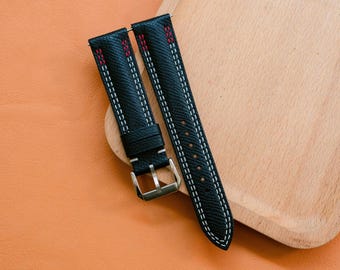 Handgjort klockarmband i Epsom-läder - Storlekar: 24 mm 23 mm 22 mm 21 mm 20 mm 19 mm 18 mm