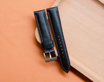 Svart läderarmband | Butero kalvskinnsband