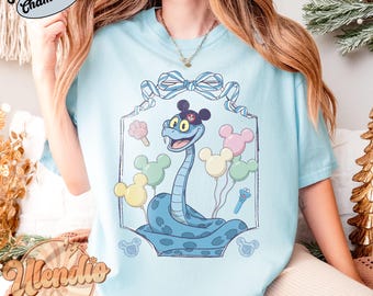 Coquette Gary De Snake Disney Shirt, Zootopia Snake Tee, Blue Bow Frame Mickey Balloon Shirt, Comfort Colors Disney Park Outfit Gift