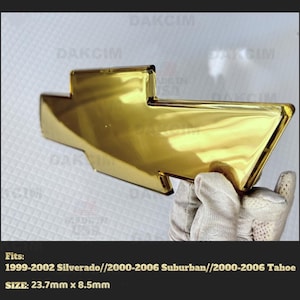 All Gold Front Grille Badge Emblem Chevy Silverado 99-02 Suburban 00-06 Tahoe 00-06 Personalized Your Vehicle