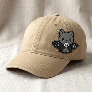 Spooky Bat Rubber PVC Patch - Kawaii Goth Animal Hook Loop Badge - Cute Skull Tactical Morale Patch for Backpack Jacket Everyday Carry