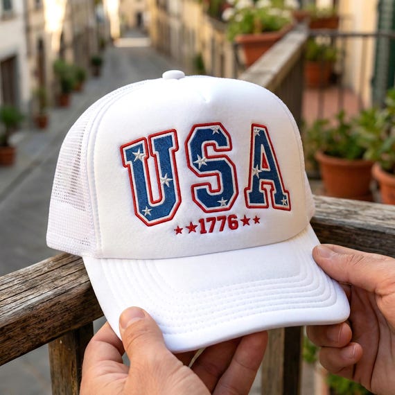 USA 1776 Embroidered Hat, Patriotic July 4th Baseball Cap, Vintage Style American Pride Hat, American Heritage Hat, Gift for Veteran