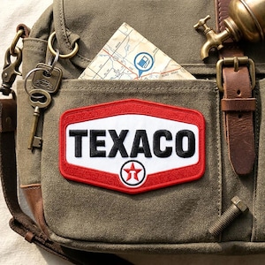 Vintage Gas Station Embroidered Patch - Retro Oil & Fuel Iron On Badge for Jackets - Garage Style Biker Patches - DIY Gift for Men