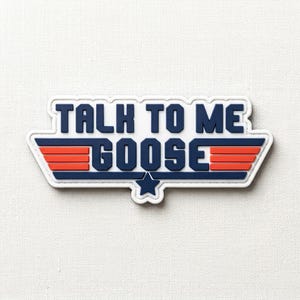 Talk To Me Goose Morale Patch, PVC Tactical Rubber Badge, Military Style Aviator Patch, Funny Hook Loop Patch for Backpack Hat Jacket