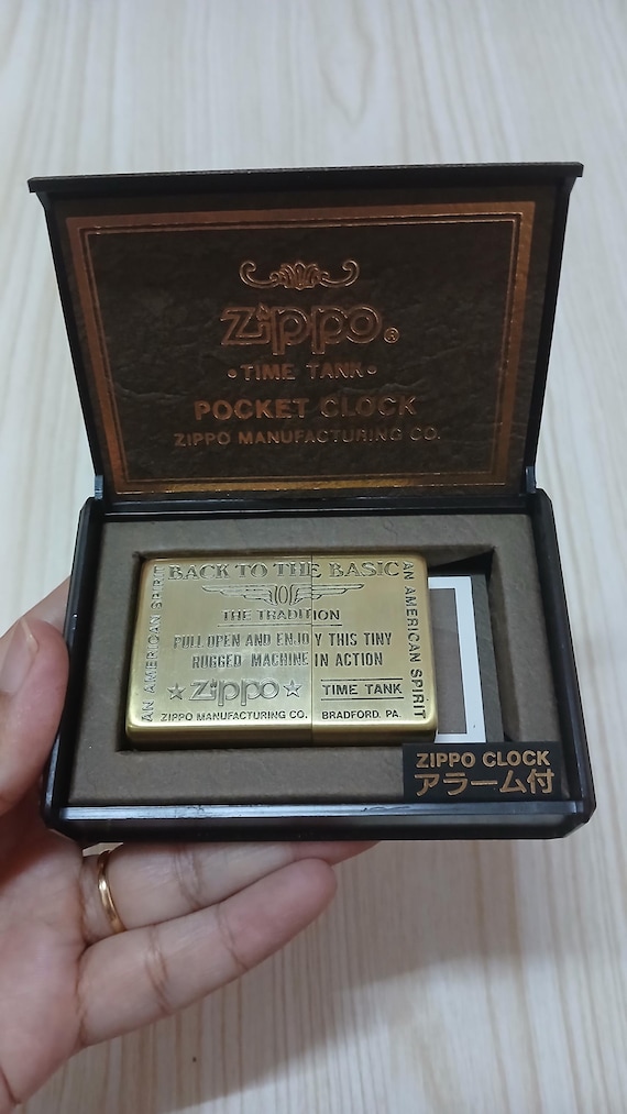 Zippo ポケットクロック アラーム付き ゴールド Zippo Nice Pocket Watch Brass Unused Japan Market 1995 - Etsy
