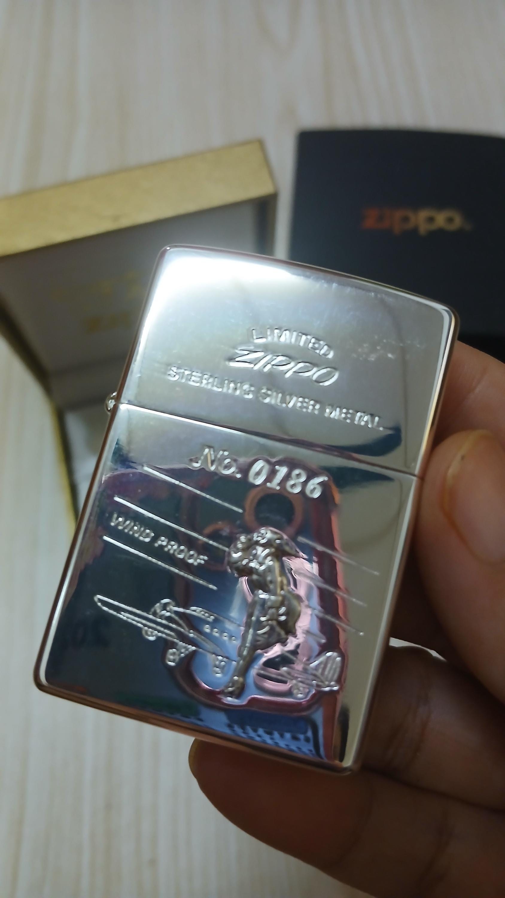Zippo Windy Sterling Silver Metal Limited Edition No.0136 Unused 