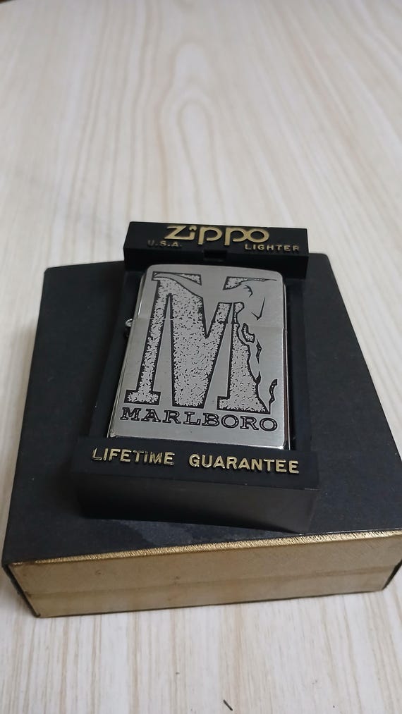 Zippo Big M Longhorn Brush Chrome Unused 02 - Etsy
