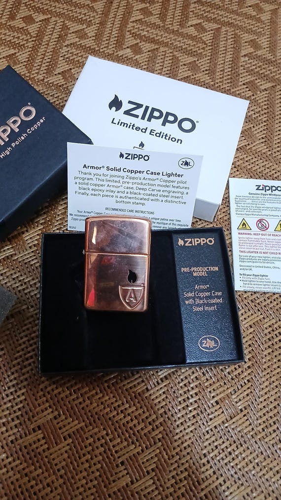 Zippo Armor Solid Copper Case Lighter Limited Edition - Etsy