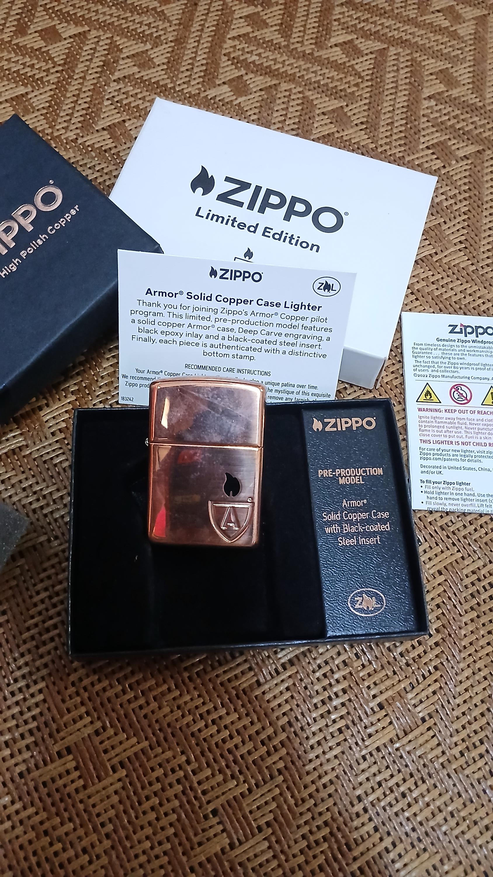 Zippo Armor Solid Copper Case Lighter Limited Edition - Etsy