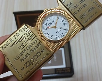 Zippo Nice Pocket Watch Brass Unused Japan Market 1995 - Etsy