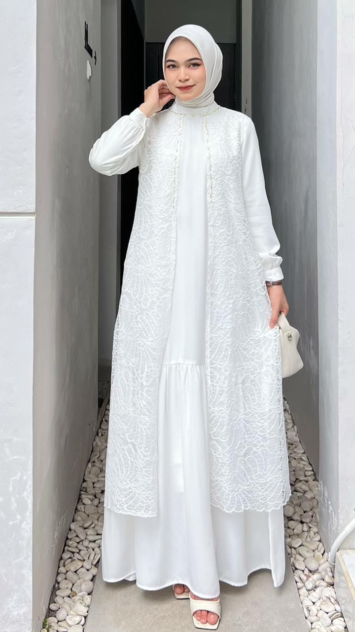lace maxi dress off shoulder Off-Shoulder Ruffle Lace Maxi Dress in Ivory - XXS main image 0