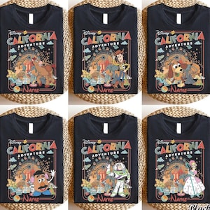 Retro Personalized Disneyland California Adventure Shirt, Mickey & Friends Princess Baymax Toy Story Tee, Family Trip Group Matching Shirts image 3