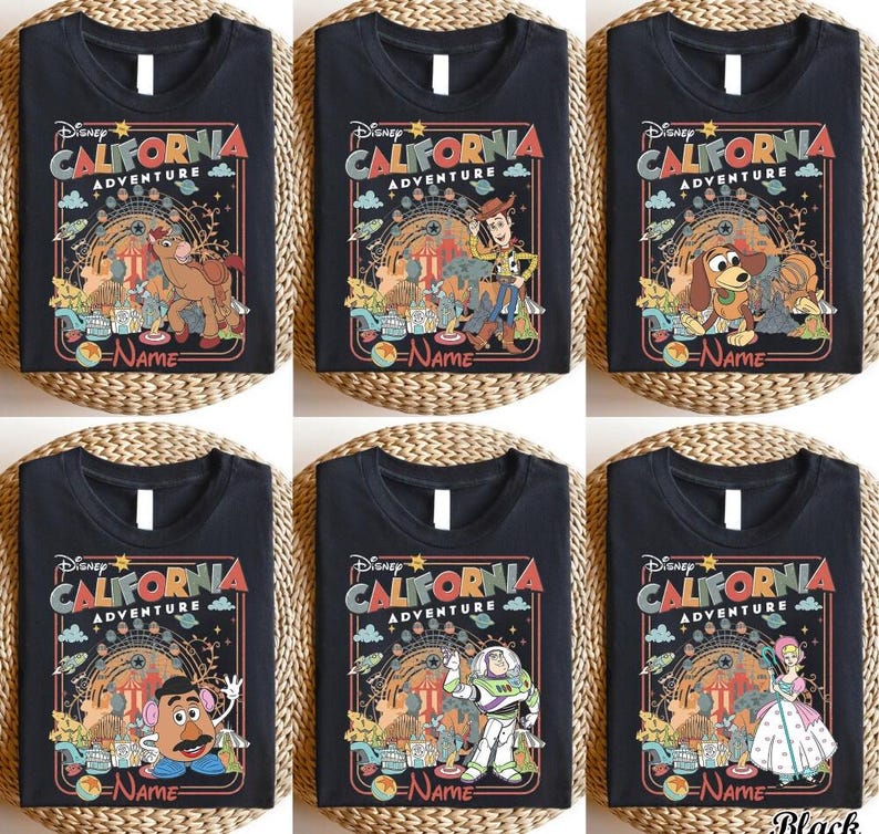 Retro Personalized Disneyland California Adventure Shirt, Mickey & Friends Princess Baymax Toy Story Tee, Family Trip Group Matching Shirts image 3