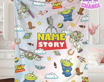 Personalized Toy Story Blanket, Custom Name Disneyland Toy Story Blanket, Custom Name Disneyland Blanket, Blanket Birthday Boy Girl Gift