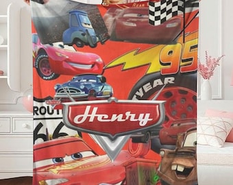 Personalized DisneyCars Characters Blanket, Lightning McQueen Tow Mater Blanket, Disneycars Blanket, Birthday Boy Girl Gift, Xmas Blanket