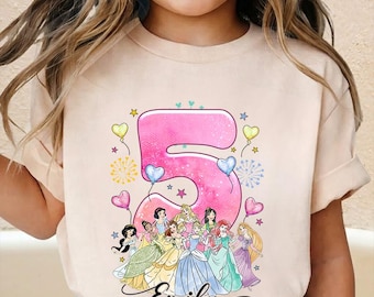 Chemise princesse personnalisée anniversaire Disneyland, chemise anniversaire nom personnalisé âge, anniversaire Disneyland, chemise voyage princesse, Magic Kingdom