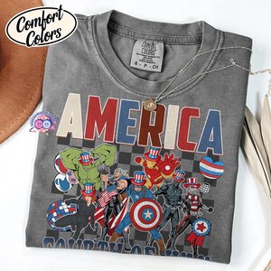 Camiseta de los Vengadores para el 4 de julio, Camiseta de Disneyland para el 4 de julio, Camiseta patriótica de Iron Man y Spiderman, Camiseta del Día de la Independencia, Camiseta del Día de los Caídos imagen 4
