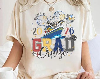 Camiseta personalizada de crucero de graduación de Disneyland 2026, camiseta de viaje de graduación a Disneyland, regalo para graduados, camiseta a juego familiar de crucero de Disneyland