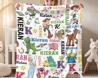 Personalized Toy Story Fleece Blanket, Toy Story Characters Blanket, Woody Buzz Lightyear Jessie, To Infinity And Beyond, Disneyland Blanket