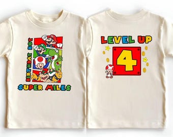 Custom Super Mario Back and Front Birthday Shirt,Personalized Toddler Tee,Super Tee,Mario Toddler Gifts,Mario Shirt,Mario Backside Kids Tee