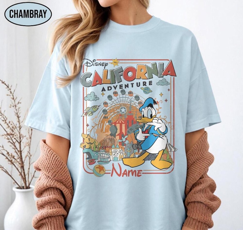 Retro Personalized Disneyland California Adventure Shirt, Mickey & Friends Princess Baymax Toy Story Tee, Family Trip Group Matching Shirts image 8