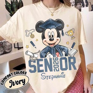 Personalized Mickey & Friends Senior 2026 Shirt, Senior Trip Disneyland Graduation 2026 Tee, Graduation Shirt, Disneyland Grad Squad Tee image 4