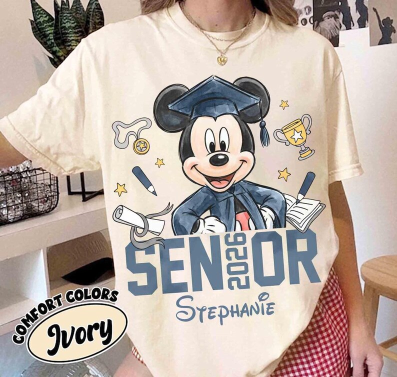 Personalized Mickey & Friends Senior 2026 Shirt, Senior Trip Disneyland Graduation 2026 Tee, Graduation Shirt, Disneyland Grad Squad Tee image 4