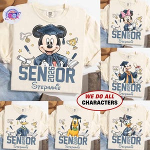Personalized Mickey & Friends Senior 2026 Shirt, Senior Trip Disneyland Graduation 2026 Tee, Graduation Shirt, Disneyland Grad Squad Tee image 1