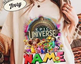 Camisetas personalizadas de Super Mario Epic Universe, camisetas de Mario a juego, camisetas a juego de Epic Universe, camiseta familiar de Epic Universe, viaje familiar