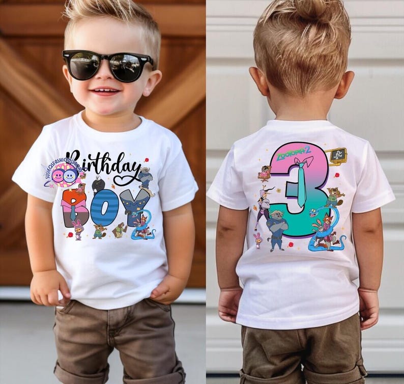 Disneyland Zootopia Birthday Shirt, Custom Birthday Tshirt, Zootopia Family Matching Birthday Party Shirt, Birthday Boy Girl Tee image 3