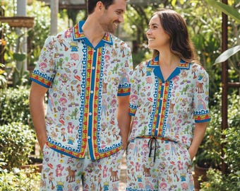 Toy Story Hawaiian Shirt, Disneyland Cartoon Button Shirt, Woody Buzz Lightyear Jessie Alien Man Shorts, Magic Kingdom Shirt, Family Trip