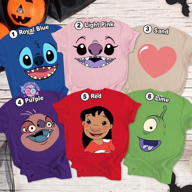 Disneyland Stitch Big Face Costume Shirt, Lilo And Stitch Movie 2026 Costume, Disneyland Halloween 2026 Shirt, Halloween Family Matching Tee image 3