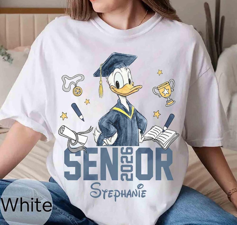Personalized Mickey & Friends Senior 2026 Shirt, Senior Trip Disneyland Graduation 2026 Tee, Graduation Shirt, Disneyland Grad Squad Tee image 3