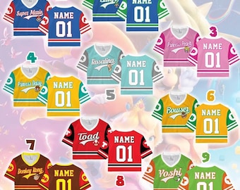 Custom All Super Mario Croptop Football Jersey Shirt, Epic Universe Mario Jersey, Super Mario Shirt, Disneyland Mario Group Shirt