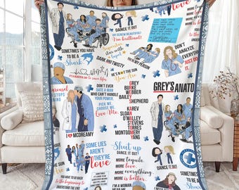 Grey's Anatomy It's A Beautiful Day to Save Lives Fleece Blanket, Grey's Anatomy Blanket, Christmas Gift, Throw Blanket for Bed Couch Sofa