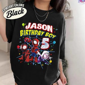Custom Spidey Birthday Shirt, Spidey and His Amazing Friends Birthday Shirt, Spidey T-shirt, Toddler Birthday Tee, Superhero Birthday Shirt image 3