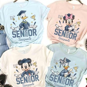 Personalized Mickey & Friends Senior 2026 Shirt, Senior Trip Disneyland Graduation 2026 Tee, Graduation Shirt, Disneyland Grad Squad Tee image 2