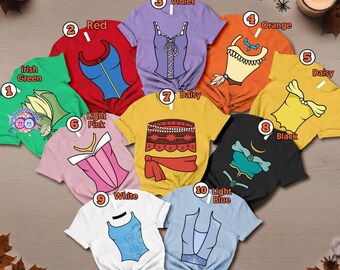 Disneyland Princess Halloween Costume Shirt, Princess Halloween Group Shirt, Walt Disneyworld, Belle Jasmine Rapunzel Tiana, Halloween Party