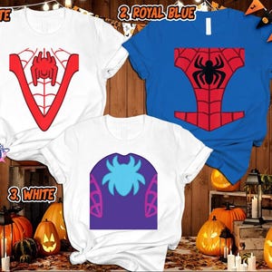 Spidey and His Amazing Friends Costume Halloween Shirt, Superhero Spider Man Costume Shirt, Miles Morales Ghost Spider Tee, Halloween Party image 2