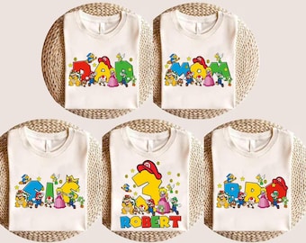 Personalized Super Mario Birthday Shirt, Super Mario Birthday Tshirt, Super Mario Family Birthday Party Shirt, Mario Bros Bowser Shirt