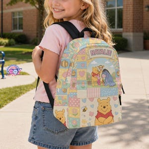 Personalized Winnie the Pooh Backpack, Custom Name Kids School Bag, Piglet Eeyore Tigger Lunchbox with Pencil Case, Gift for Toddler Girl