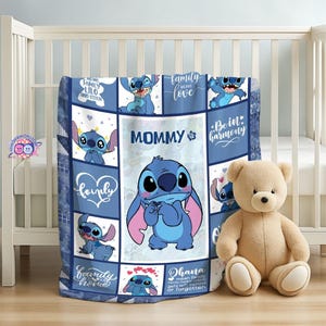 Manta personalizada de Lilo y Stitch de Disneyland, manta polar personalizada de Stitch, manta de Magic Kingdom, manta de Disneyworld, regalo para niños imagen 2