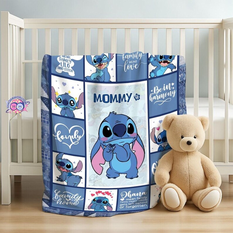 Manta personalizada de Lilo y Stitch de Disneyland, manta polar personalizada de Stitch, manta de Magic Kingdom, manta de Disneyworld, regalo para niños imagen 2