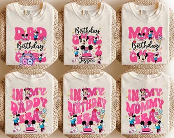 Camiseta de cumpleaños de Minnie de Disneyland, Camiseta "En mi época de cumpleaños", Camiseta de cumpleaños personalizada para niña, Camiseta de vacaciones familiares de cumpleaños, Camiseta de fiesta de Minnie