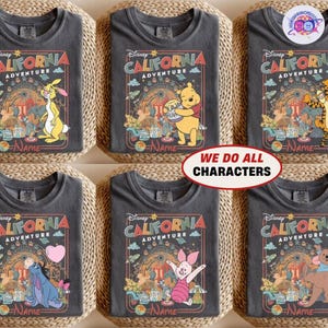 Retro Personalized Disneyland California Adventure Shirt, Mickey & Friends Princess Baymax Toy Story Tee, Family Trip Group Matching Shirts image 1