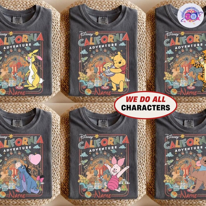 Retro Personalized Disneyland California Adventure Shirt, Mickey & Friends Princess Baymax Toy Story Tee, Family Trip Group Matching Shirts image 1